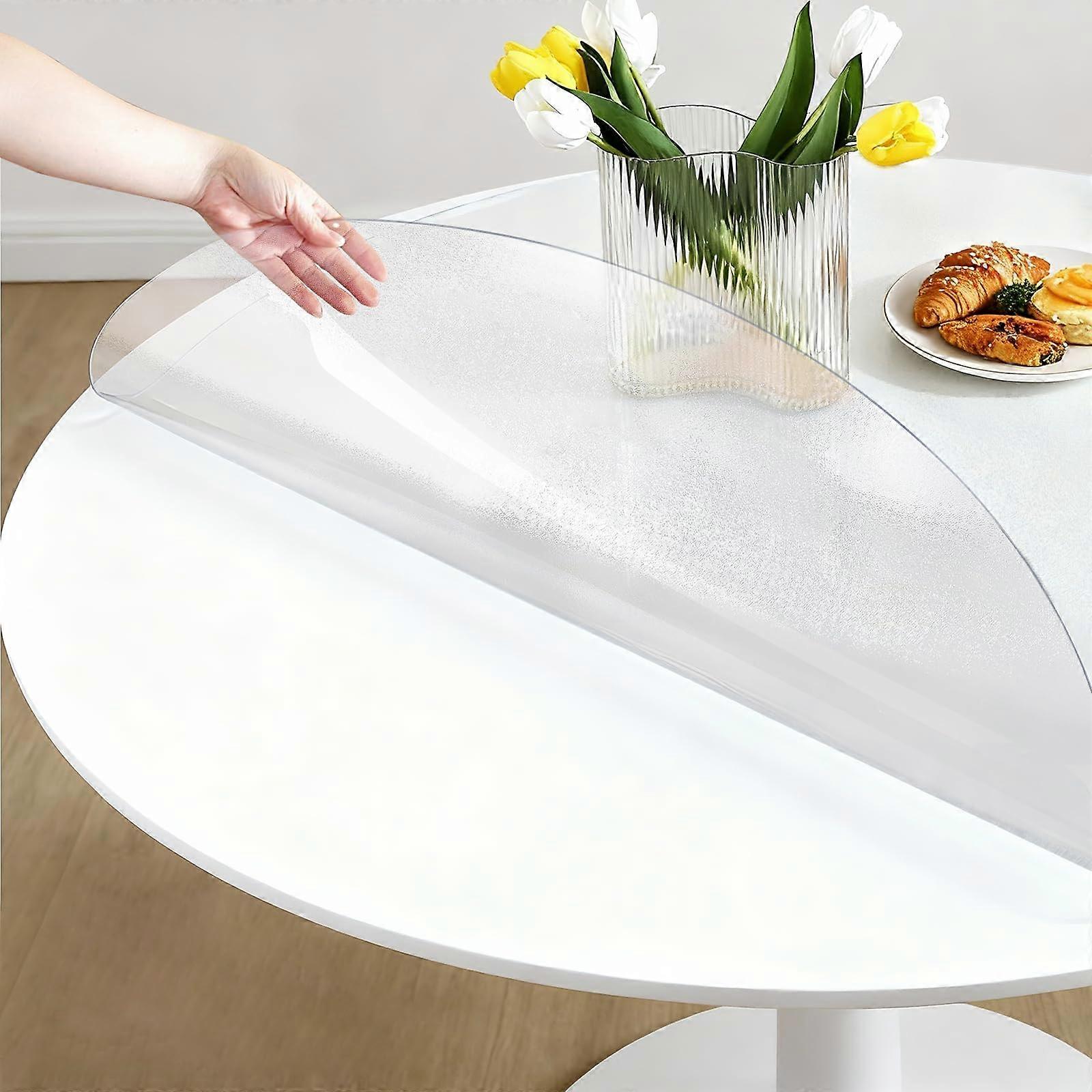 36 Inch Round Table Protector  2mm Thick Waterproof PVC Cover, Heat and Scratch Resistant