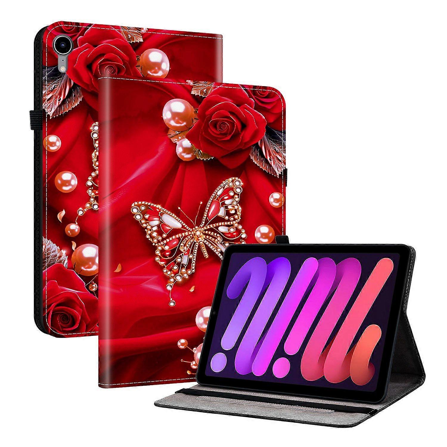 For iPad mini (2024)/(2021) Leather Case Pattern Printed Stand Tablet Cover with Card Slots