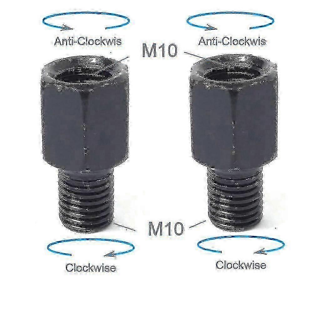 M10 M8 Motorcycle Mirror Adapters Black - Rearview Mirrors Right Left Thread