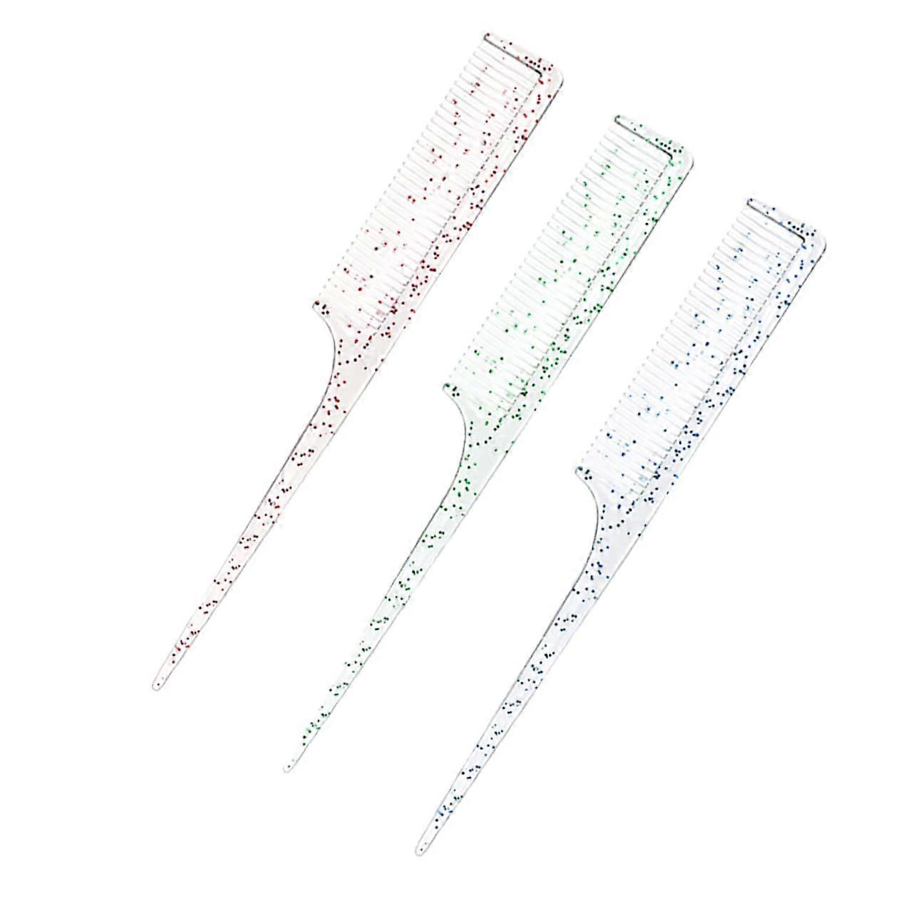 3pcs Professional Rat Tail Comb Set for Precise Hair Parting and Smooth Styling