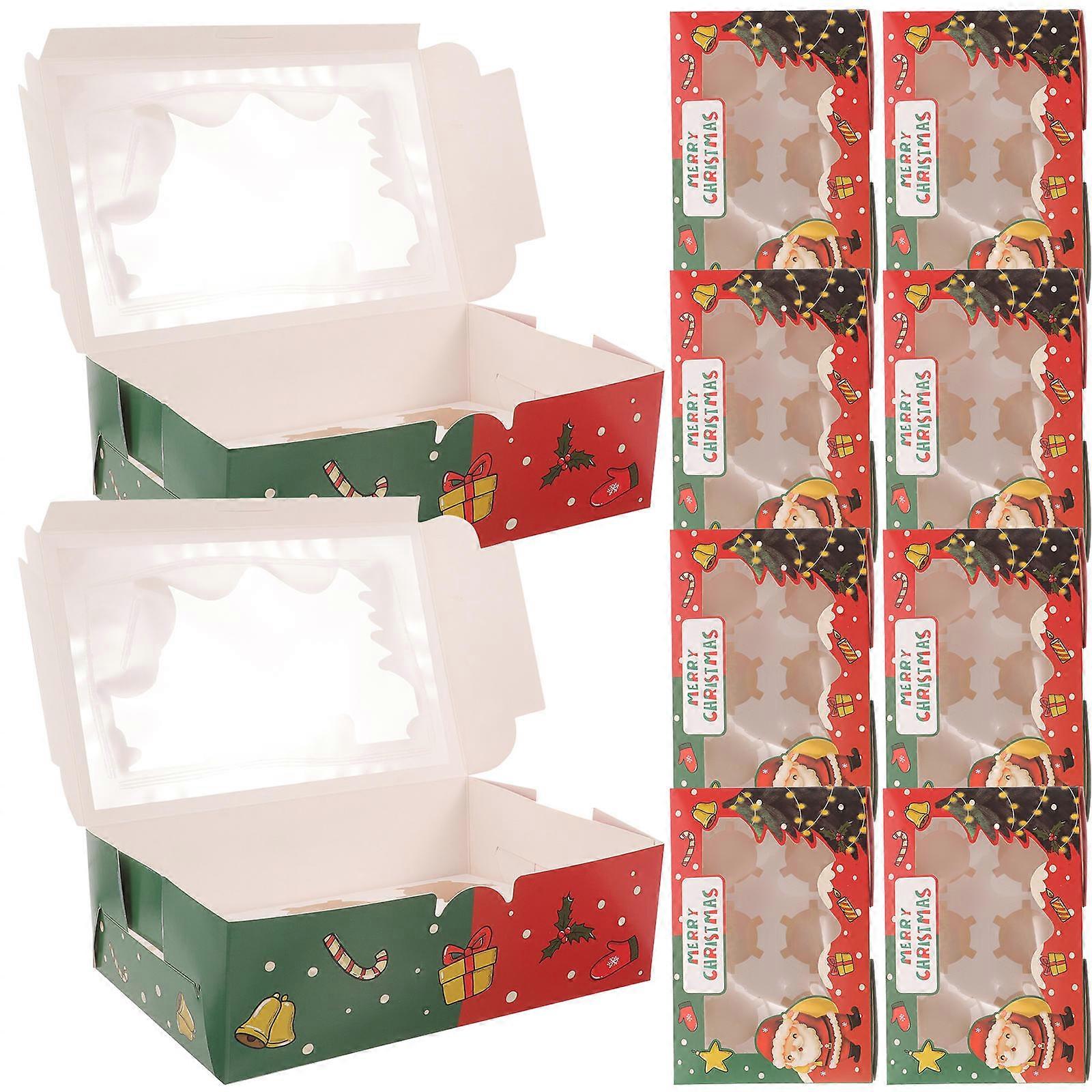 Pastry Packing Boxes for Decor 10Pcs Xmas Paper Cake Storage Boxes