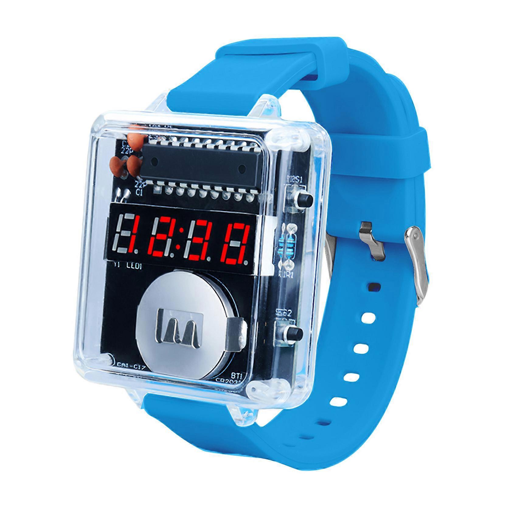 DIY Clock Kit Soldering Practice Kit with 4 Digit LED Display Micro Controller for Electronic Beginners School Student