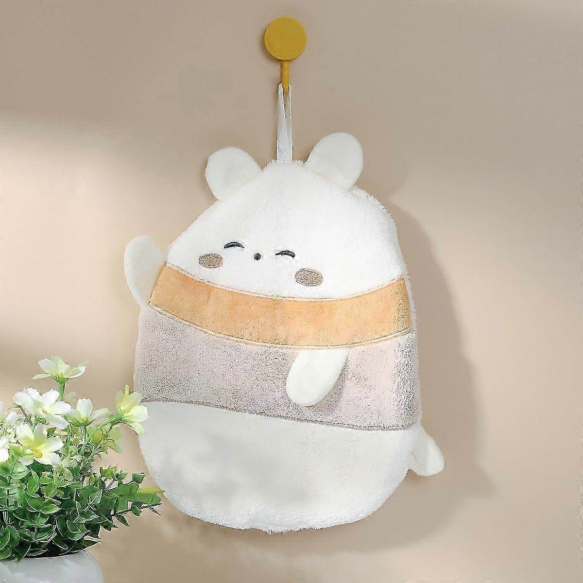 Cartoon Bear Hand Towels, Soft Absorbent Kitchen & Bath Towels with Loop