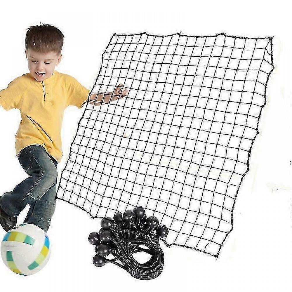 Futbol Topu Geri Sektirme Ağı Yedek Parçası, 100x100cm Polyester File, Saha Antrenmanları İçin 20 Elastik İp ile Birlikte