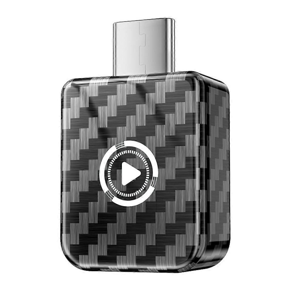 INF Smartarplay Android Auto Trådlös Adapter Kolfiberstil, USB-C Plug & Play