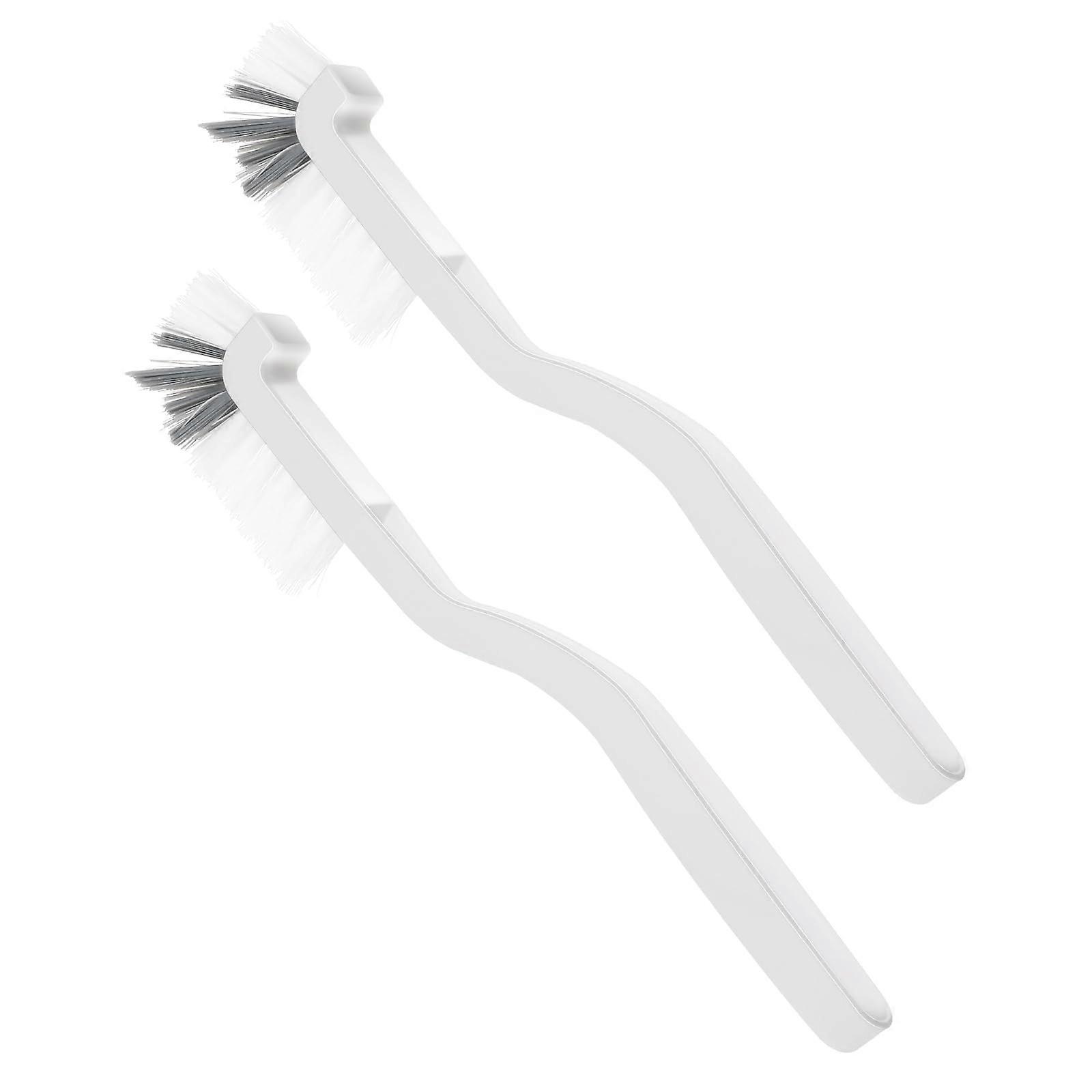 2Pcs Scrub Brush with Handle, 90° Angle Stiff Bristles for Grout Tile Corner Kitchen Bathroom