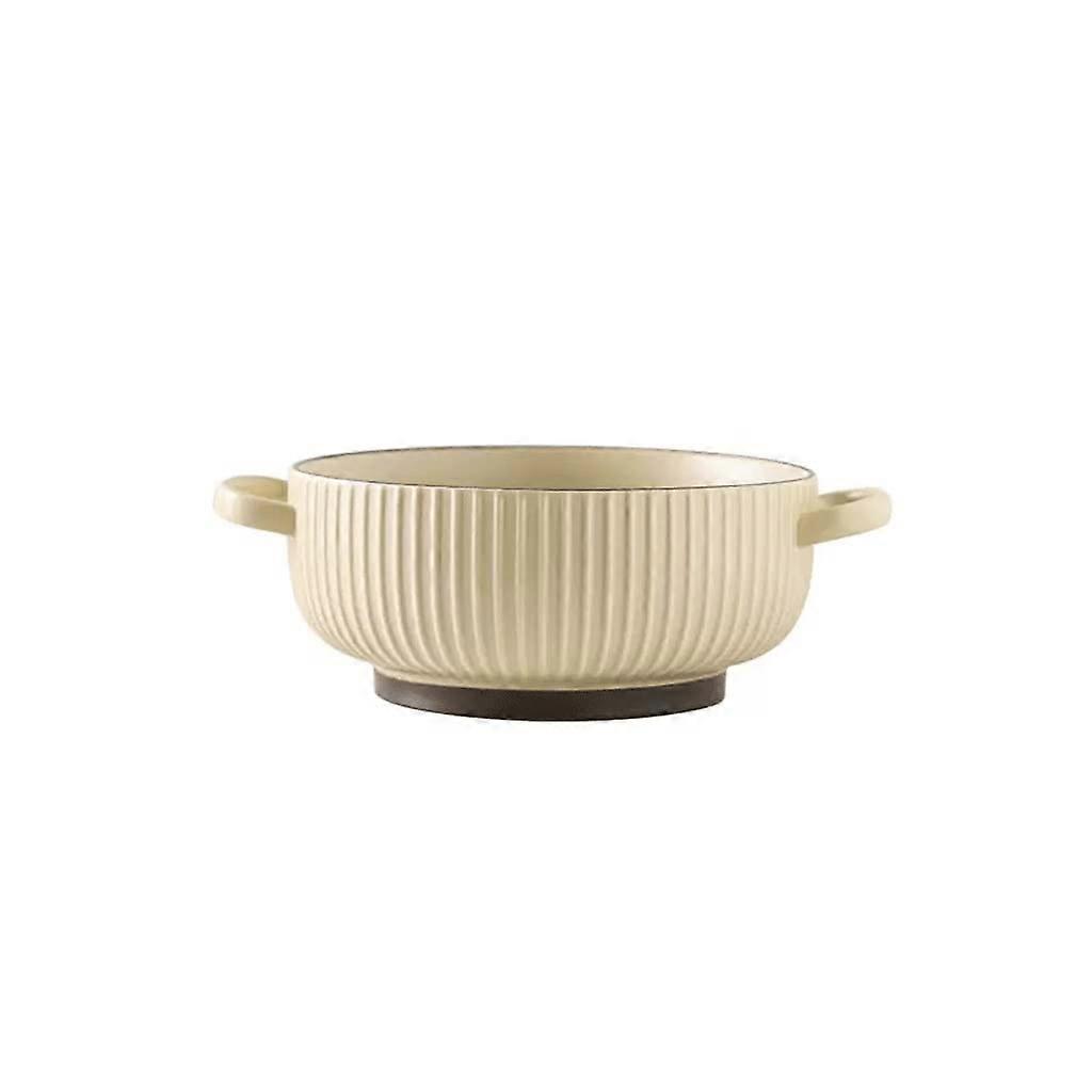 Ceramic Salad Bowl Set with Unique Curved Design, MultiPurpose Serving Bowls, Dishwasher Safe