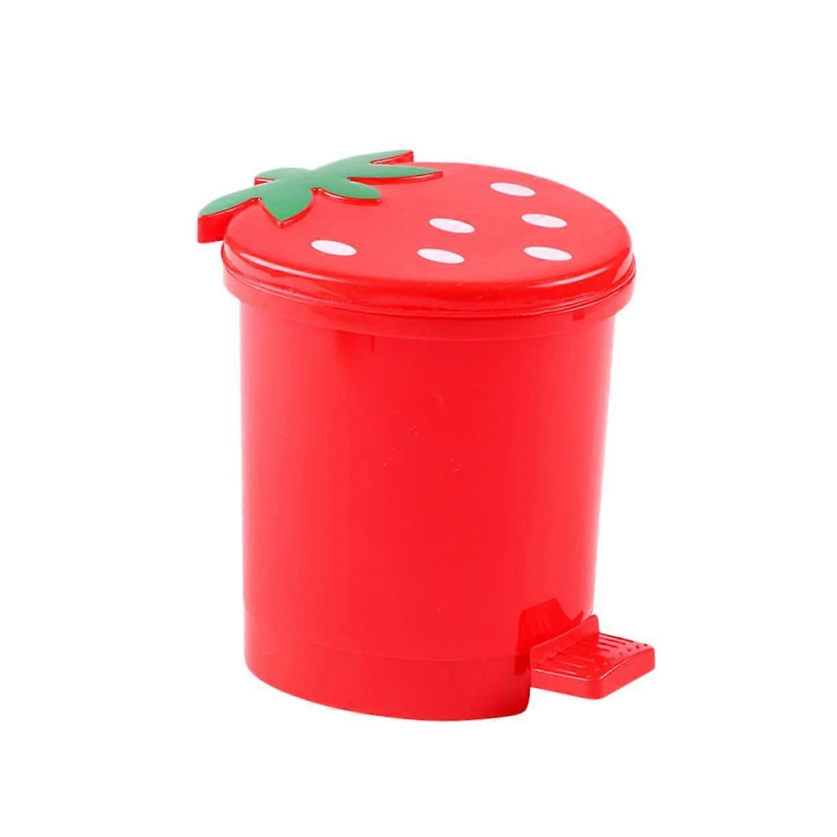 Desk Trash Can Compact Mini Waste Bin for Office or Kitchen with Stylish Red Finish