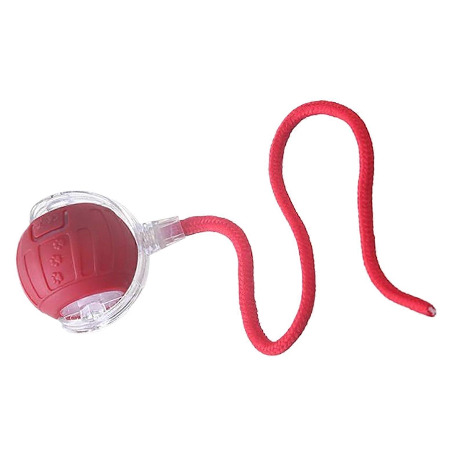 Interactive Cat Toy with Smart Rolling Motion, Quiet Automatic Cat Ball, Rechargeable Tail Rope Play