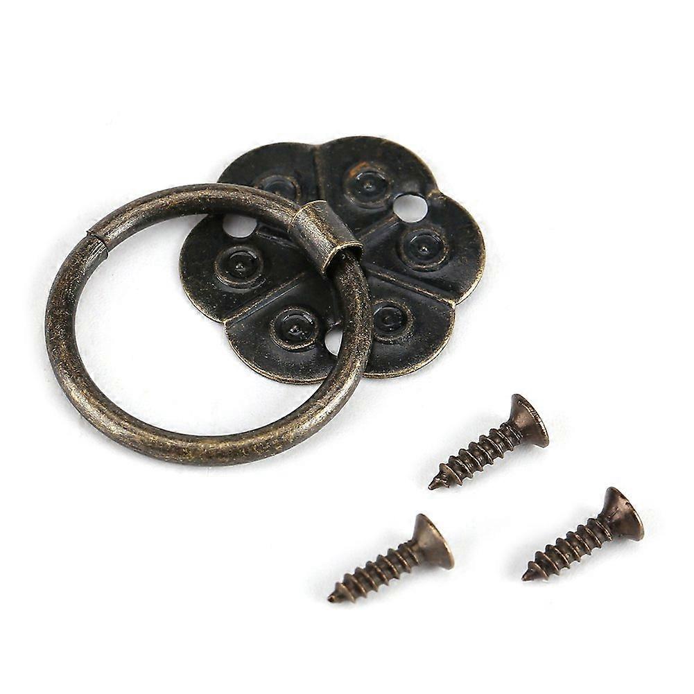 20Pcs Vintage Drawer Handle Bronze Circle Pull Knobs Antique Brass Finish for Cabinet Desk Door 2cm