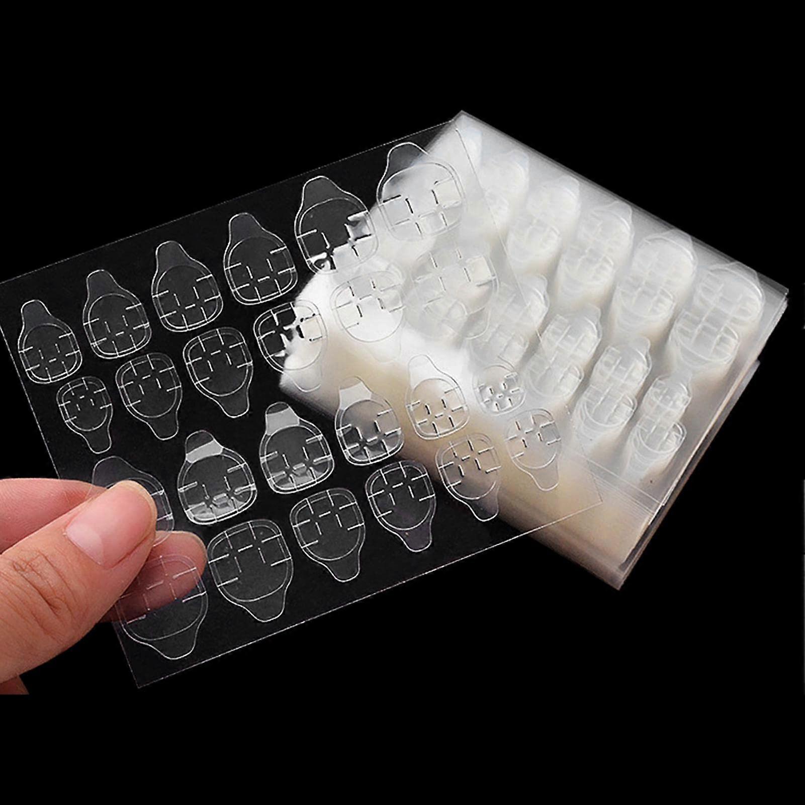 Nail Adhesive Tabs 32 Sheets Transparent Strong Hold Waterproof Reusable Double Sided Stickers