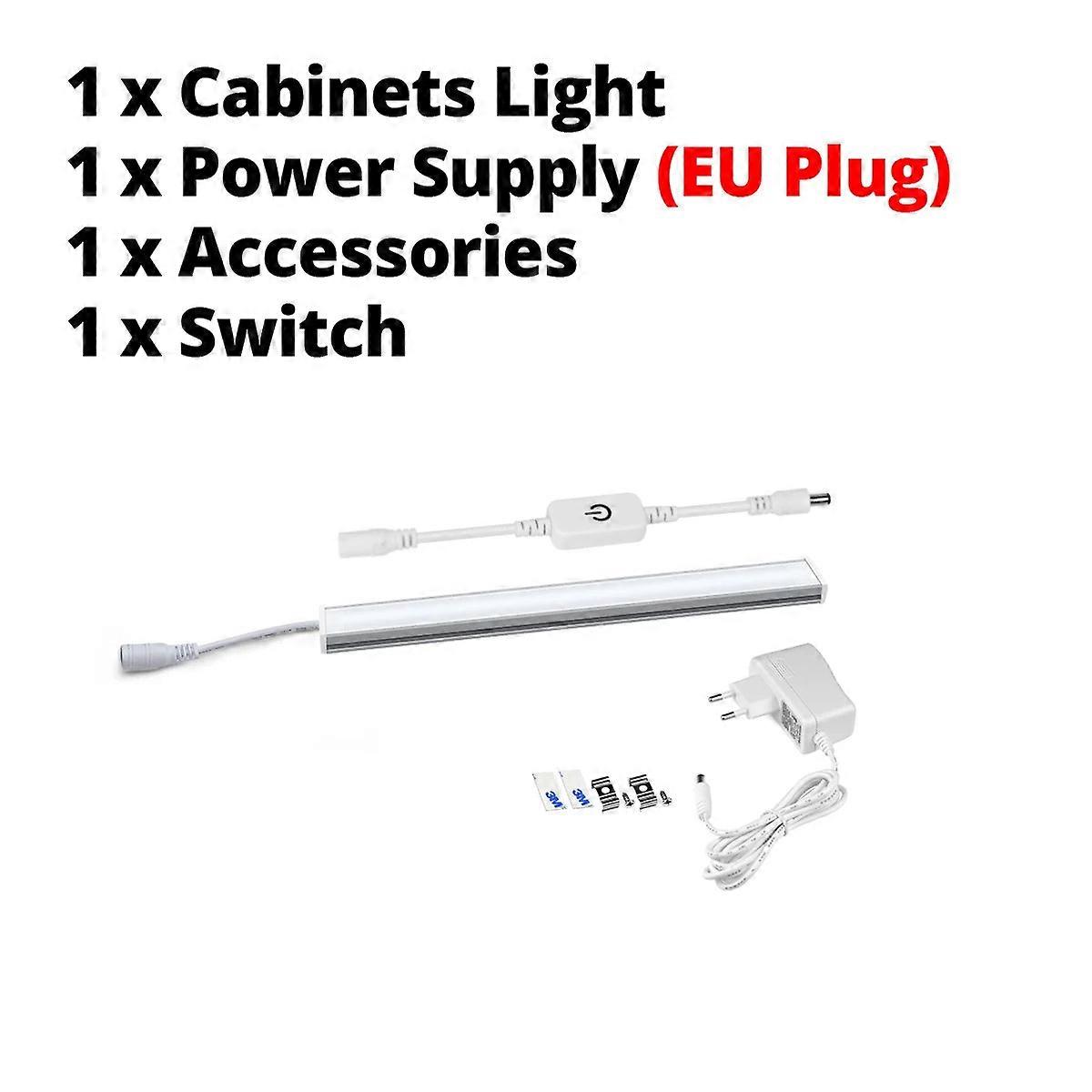 12v Under Cabinet Led Light Bar With Touch Dimmer Switch, Aluminum Lamp