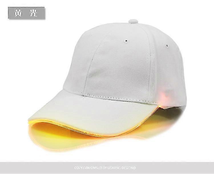 Led Luminous Baseball Cap Male Outdoor Fluorescent Sunhat White
