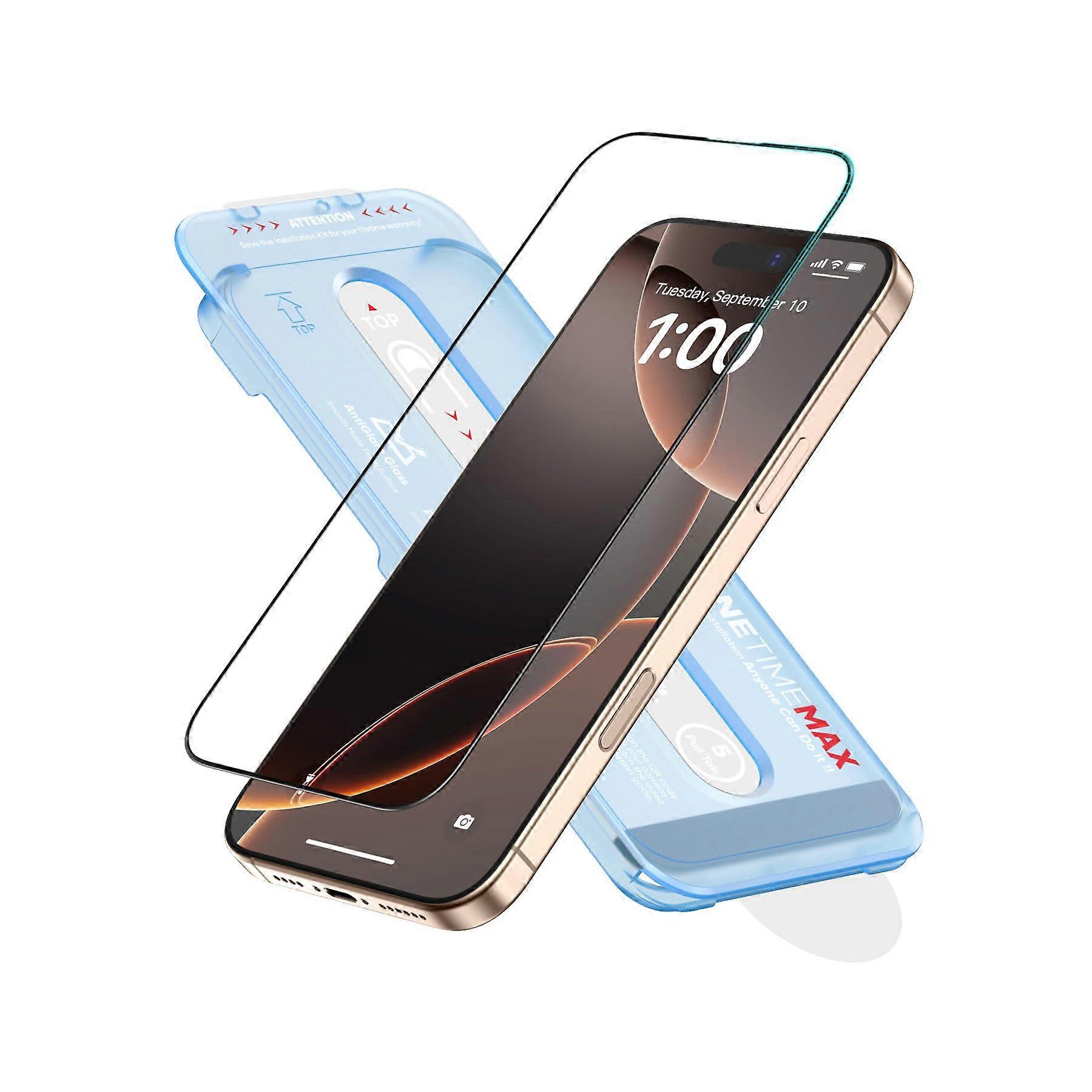 Tempered Glass Screen Protector AntiReflective Full Edge 3D Coverage Scratch Resistant for iPhone 16 Pro