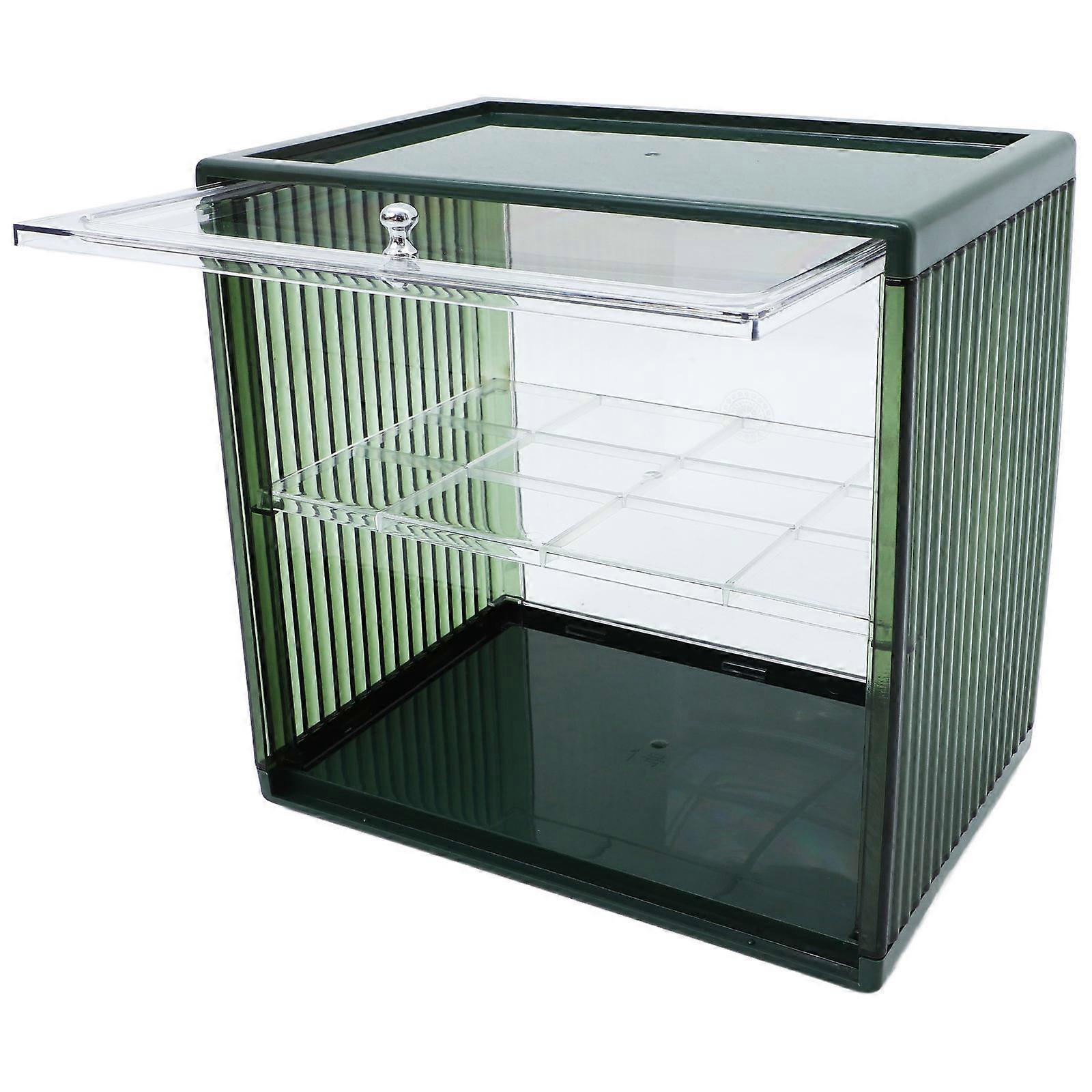Transparent Bread Box Double-Layer for Storage Use Green Plastic Bread Case
