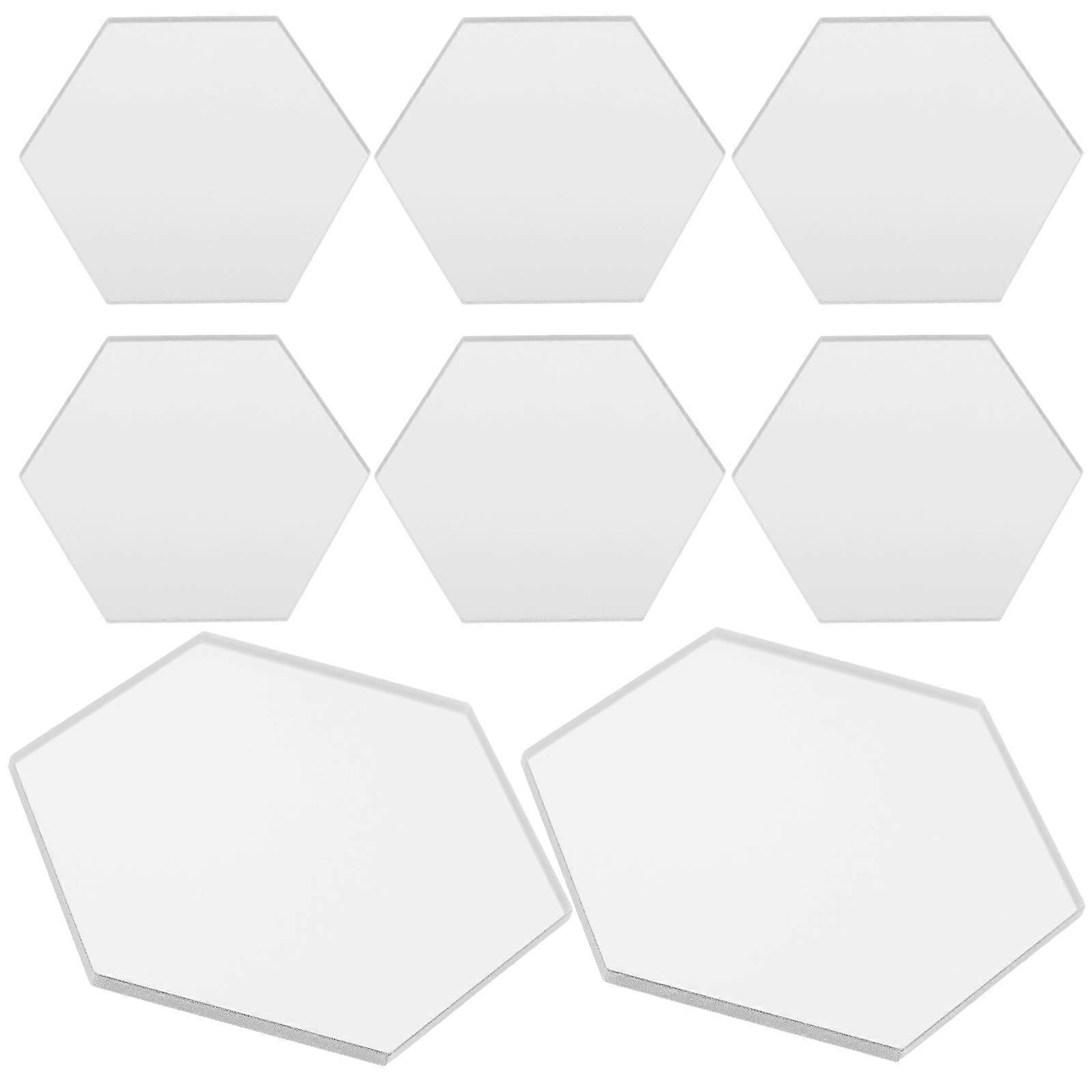 Hexagonal Acrylic Table Card for Wedding Use Silver Acrylic Sign 8Pcs
