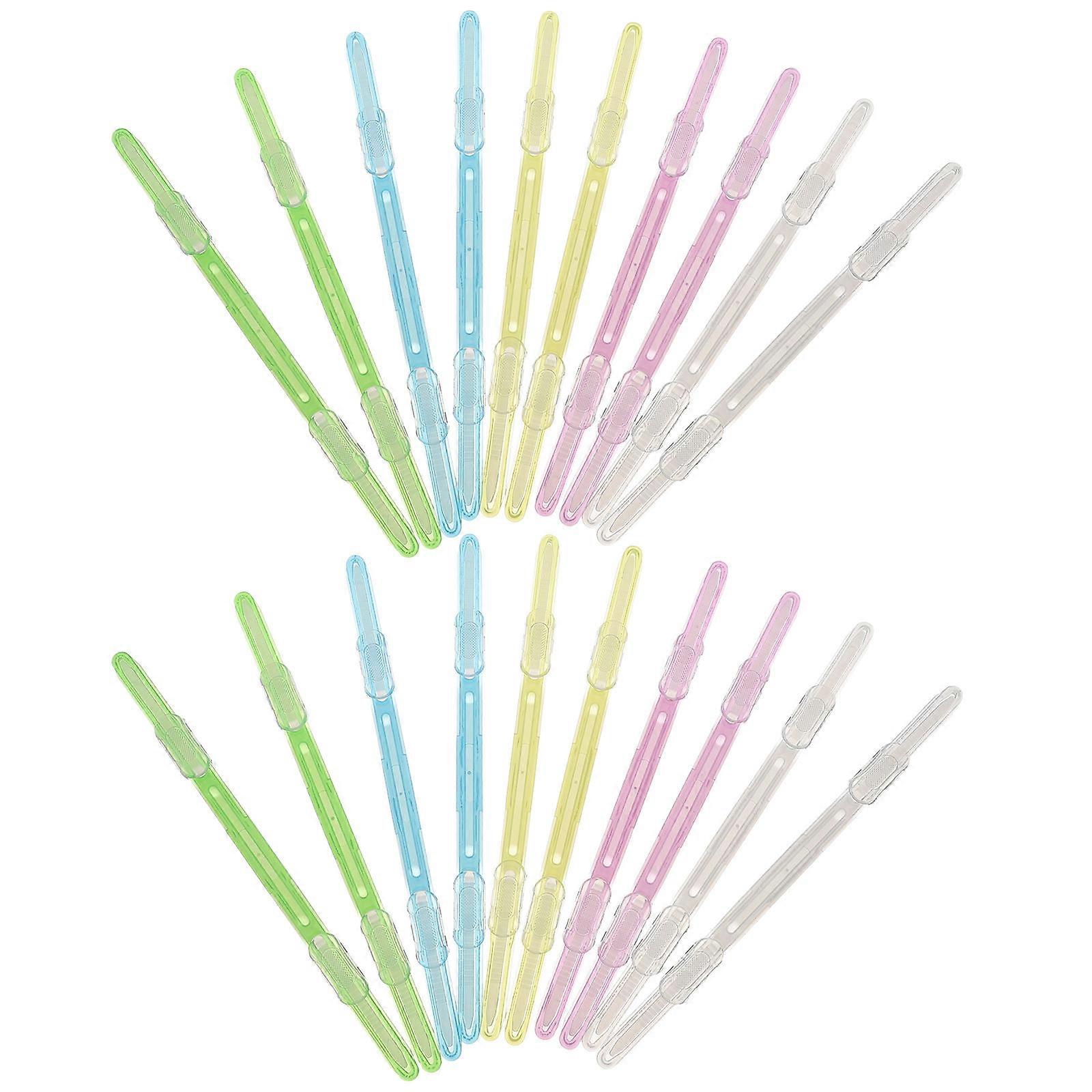 Assorted Color Plastic Binder Clip for Paper Fasten 20Pcs Set