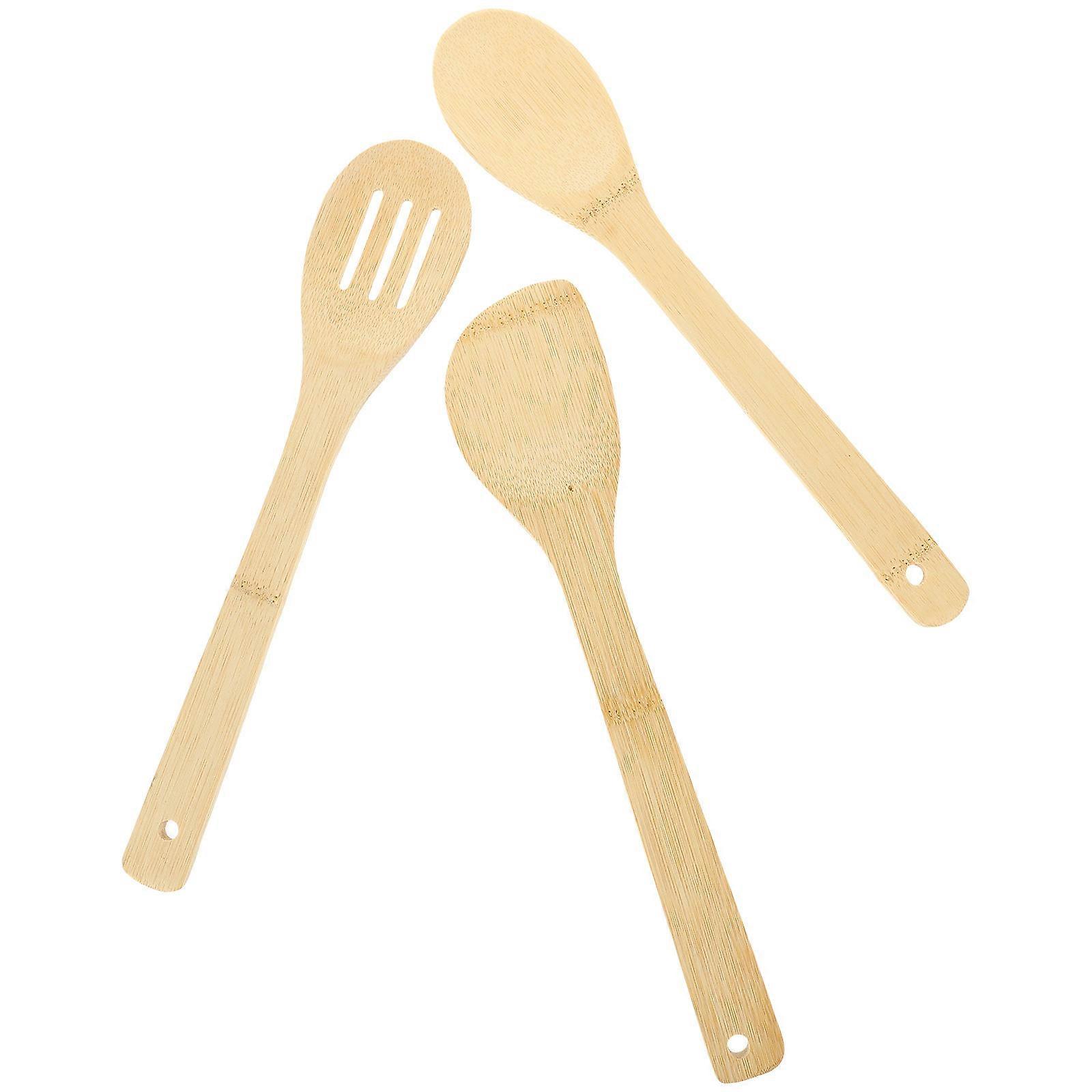 Bamboo Spatula Cooking Spatula for Kitchen Use 3Pcs Multi Function Set