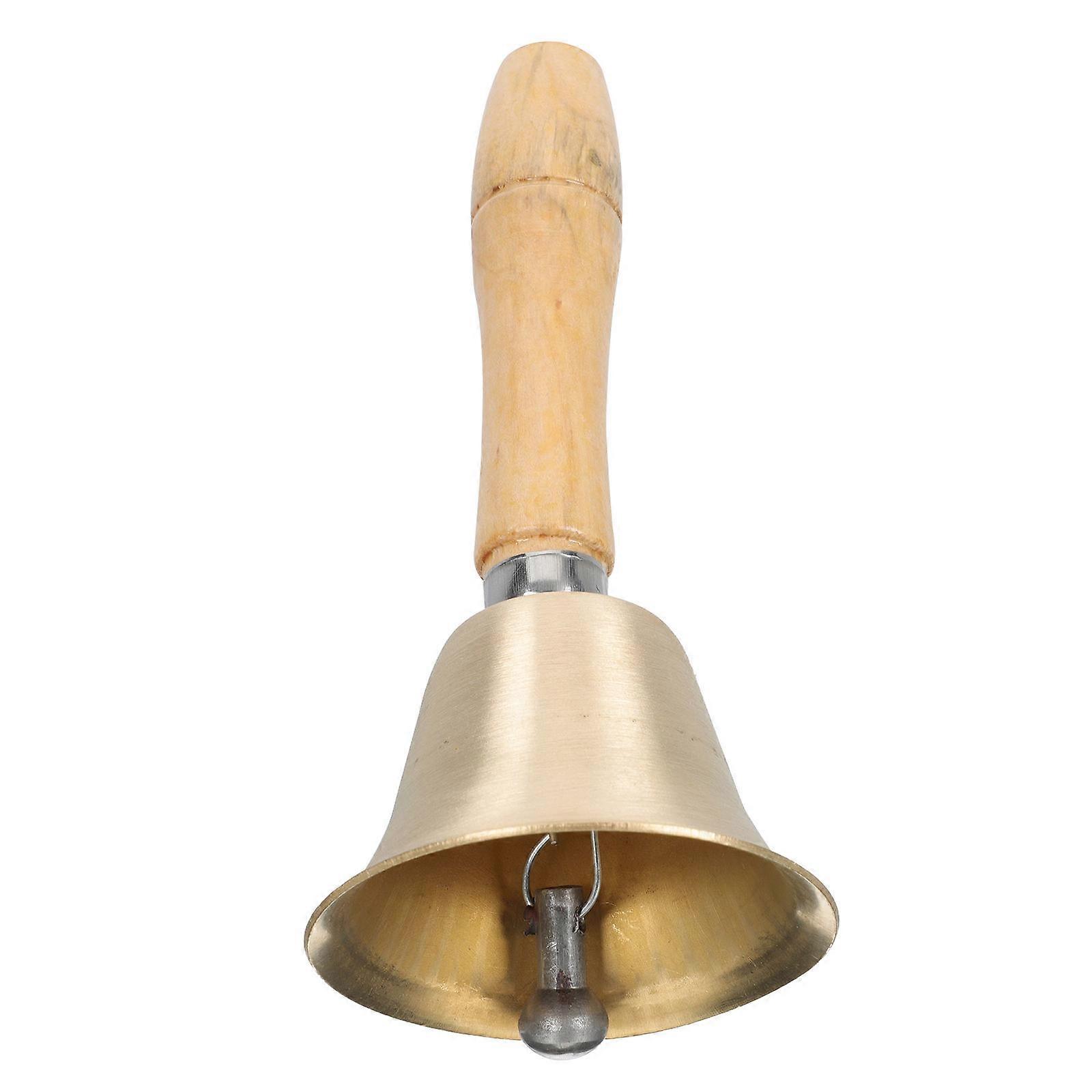 Copper Call Bell Wooden Handle for School Use Small Call Bell