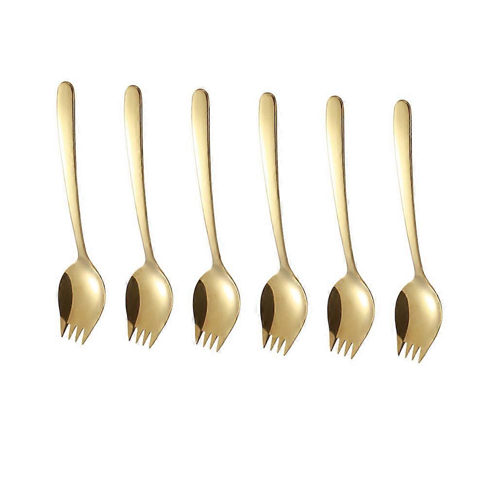 Kitchen Fork Spoon for Eating 6Pcs Multifunction Stainless Steel Spoon Fork