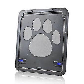 Plastic Pet Lockable Screen Door Magnetic Flap Automatic Lock Dog Flap Door Weatherproof Ventilation Self-Closing Pet Door