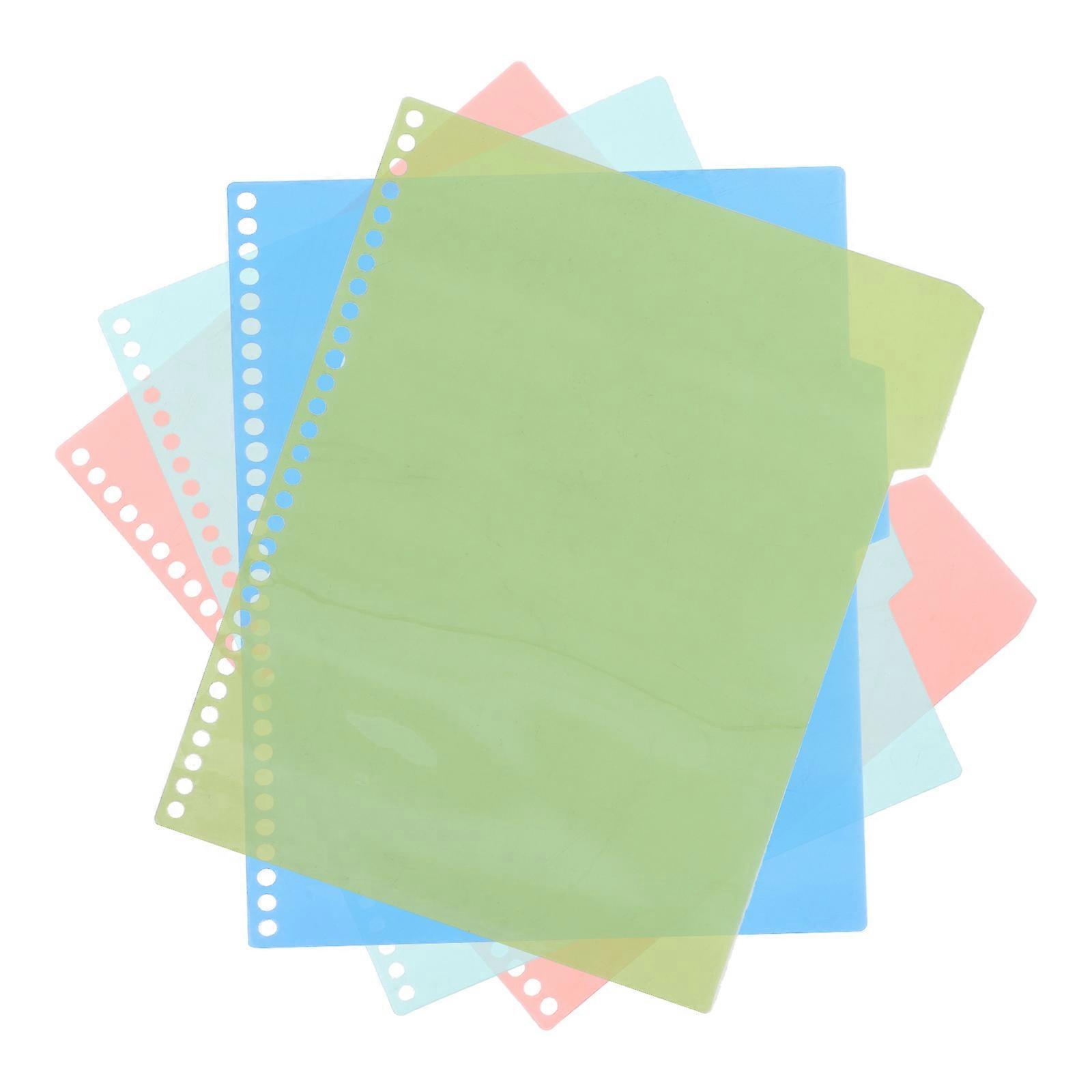 Plastic Binder Dividers Assorted Color for Notebook 4Pcs Tabs