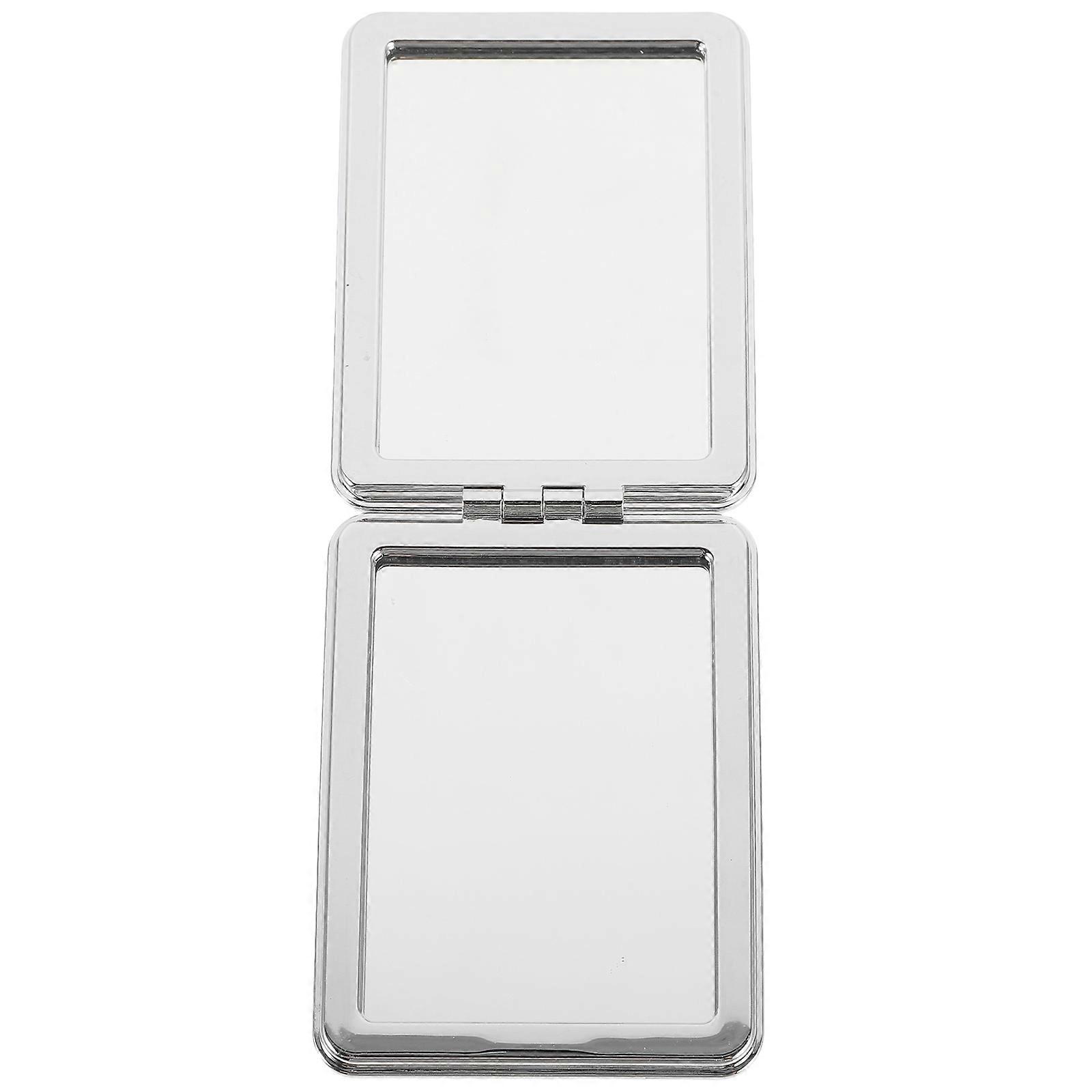 Retro Compact Mirror for Makeup with Lightweight Silver Case