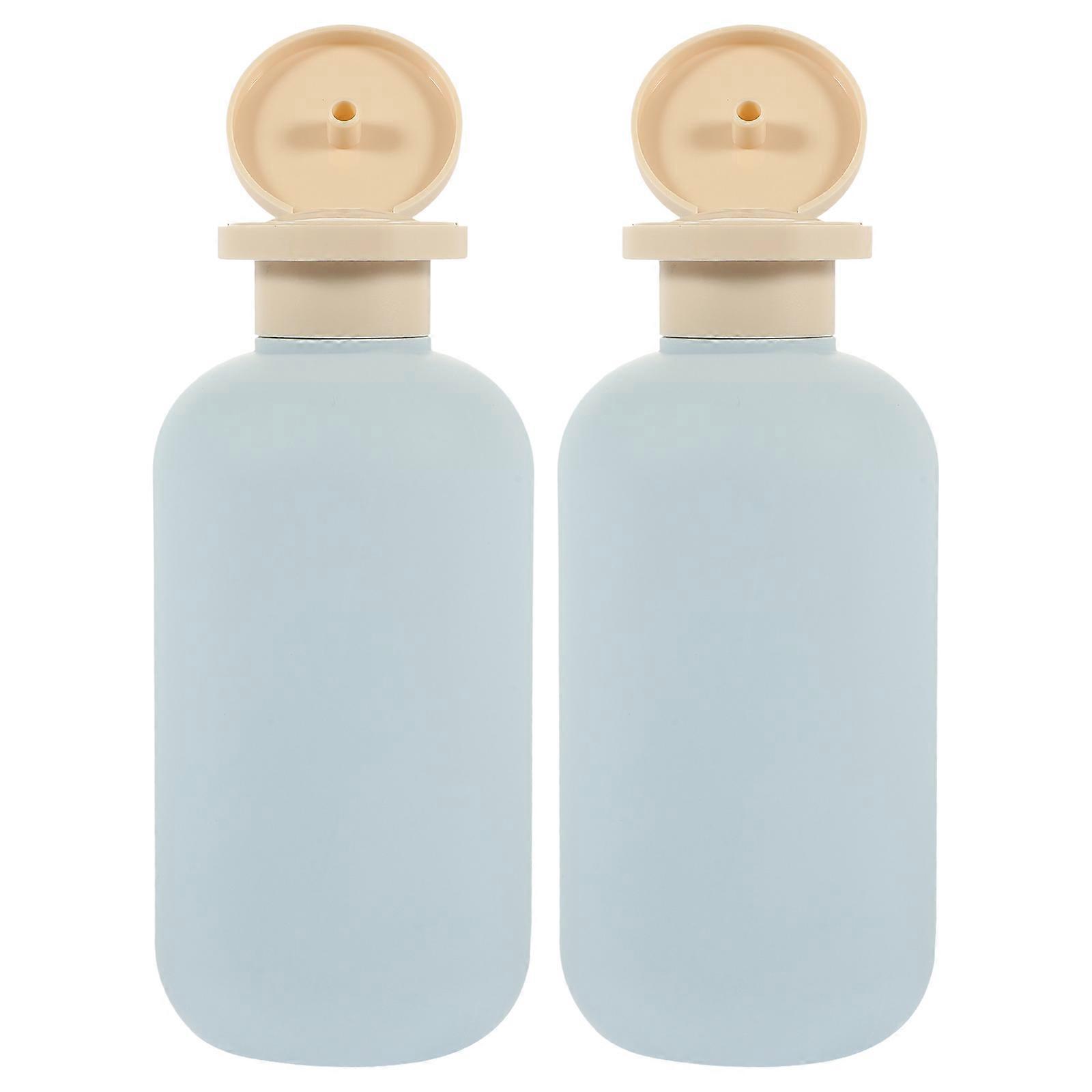 Plastic Refillable Shampoo Bottles with Flip Cap for Storage Use 2Pcs