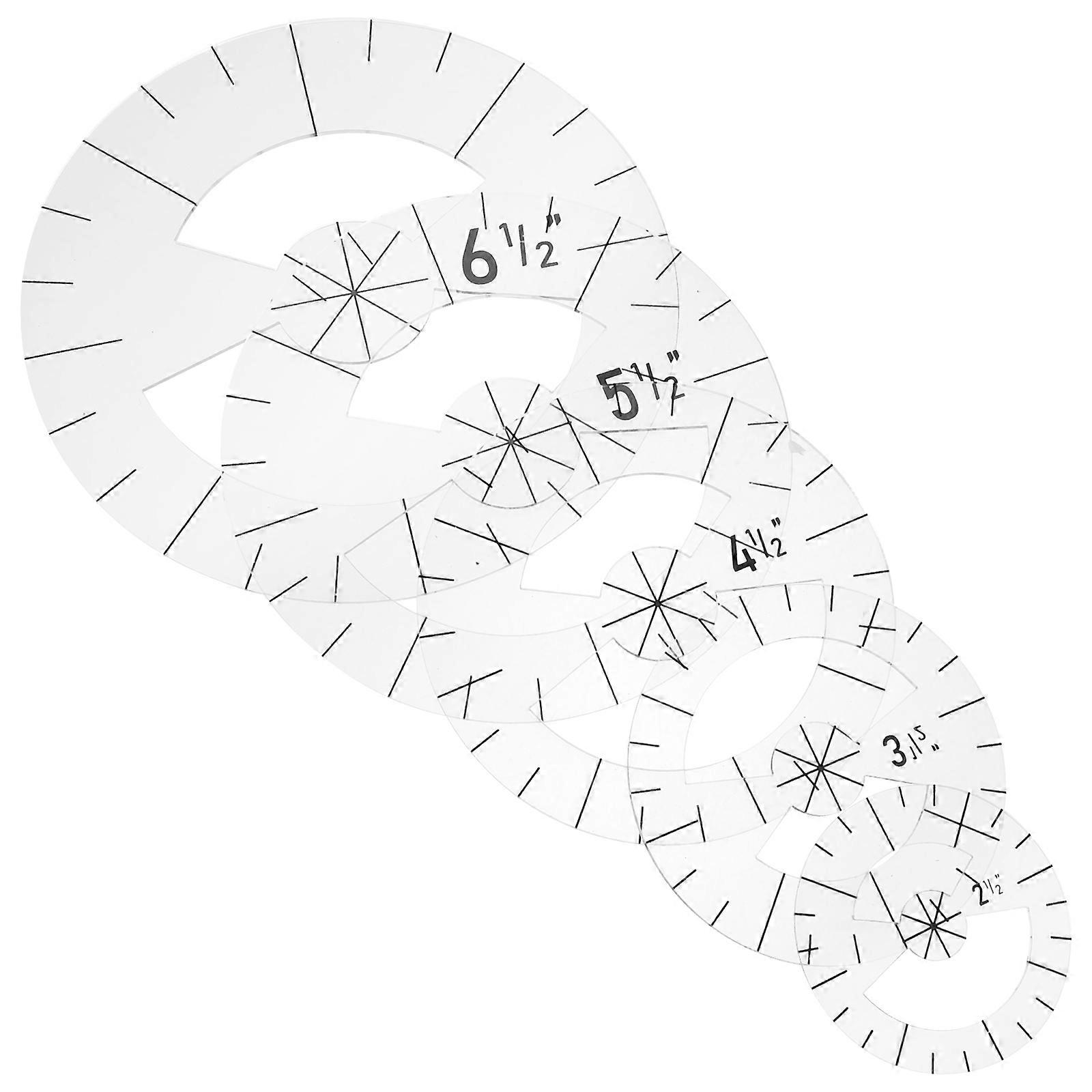 Patchwork Ruler Quilting Cutting Ruler for Sewing 5Pcs Acrylic Template Set
