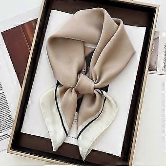 Luxuriöser, quadratischer Schal mit Blumenmuster für Damen, weicher Satin, Halstuch, Haarband, Stirnband, Bandana