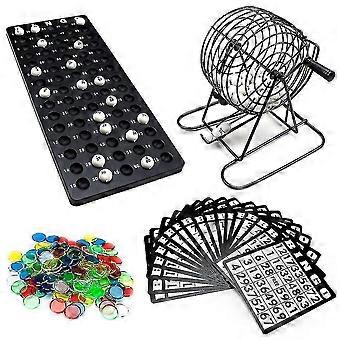 Deluxe Bingo Set - 6" Rollkäfig, Magnum Board, 75 Kugeln, 150 Bingo Karten 18 Karten - Klassische Fun Party