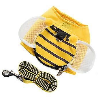 Dog Leash Harness Set for Pet Use with Vest Style 1Set in Yellow
