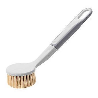 Pot Brush Hanging Hole Flexible Bristles Long Handle Lightweight Comfortable Grip Stain Removal Smooth Multifunctional Sink Dish Bowl Pan Scrub Cleani