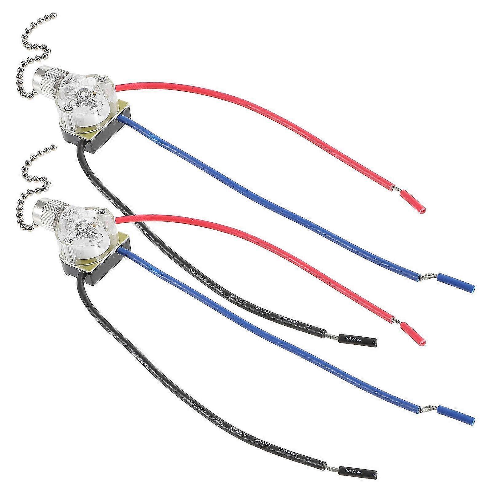 2pcs Replacement Pull Chain Switch Ceiling Fan Switch Pull Chain Switch Control