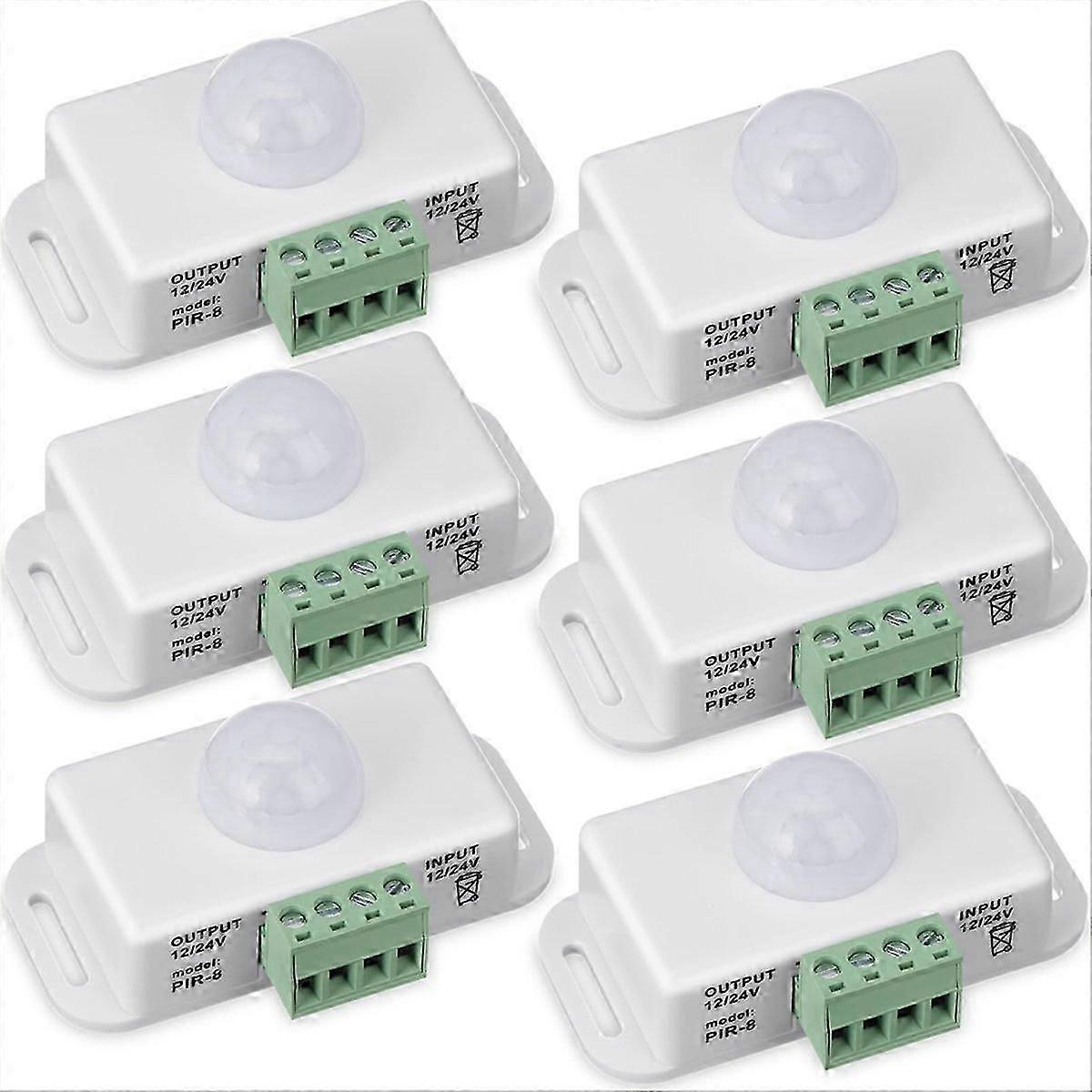 6 Pack 12V 24V PIR Sensor LED Motion Sensor Motion Detector SR