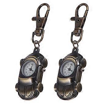 Classic Car Shape Automotive Hanging Watch 2Pcs Vintage Style for Decoration