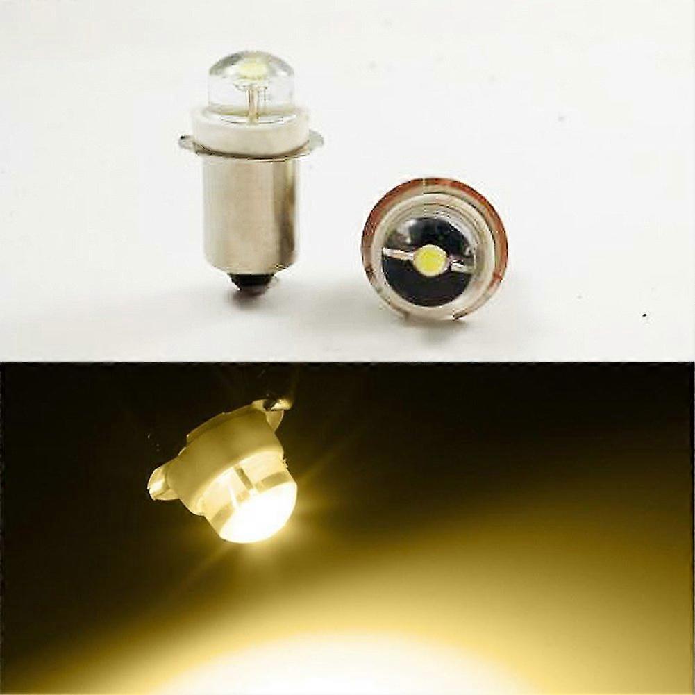 P13.5S LED Flashlight Bulb 4300K Warm White Torch Headlight Replacement Light (10Pack)