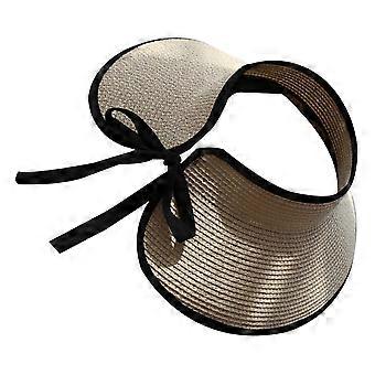 Straw Woven Hat Summer Sun Protection Hat for Wearing 1Pcs Beige Style