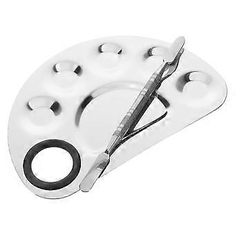 Stainless Steel Makeup Palette and Spatula for Foundation 4Pcs Set
