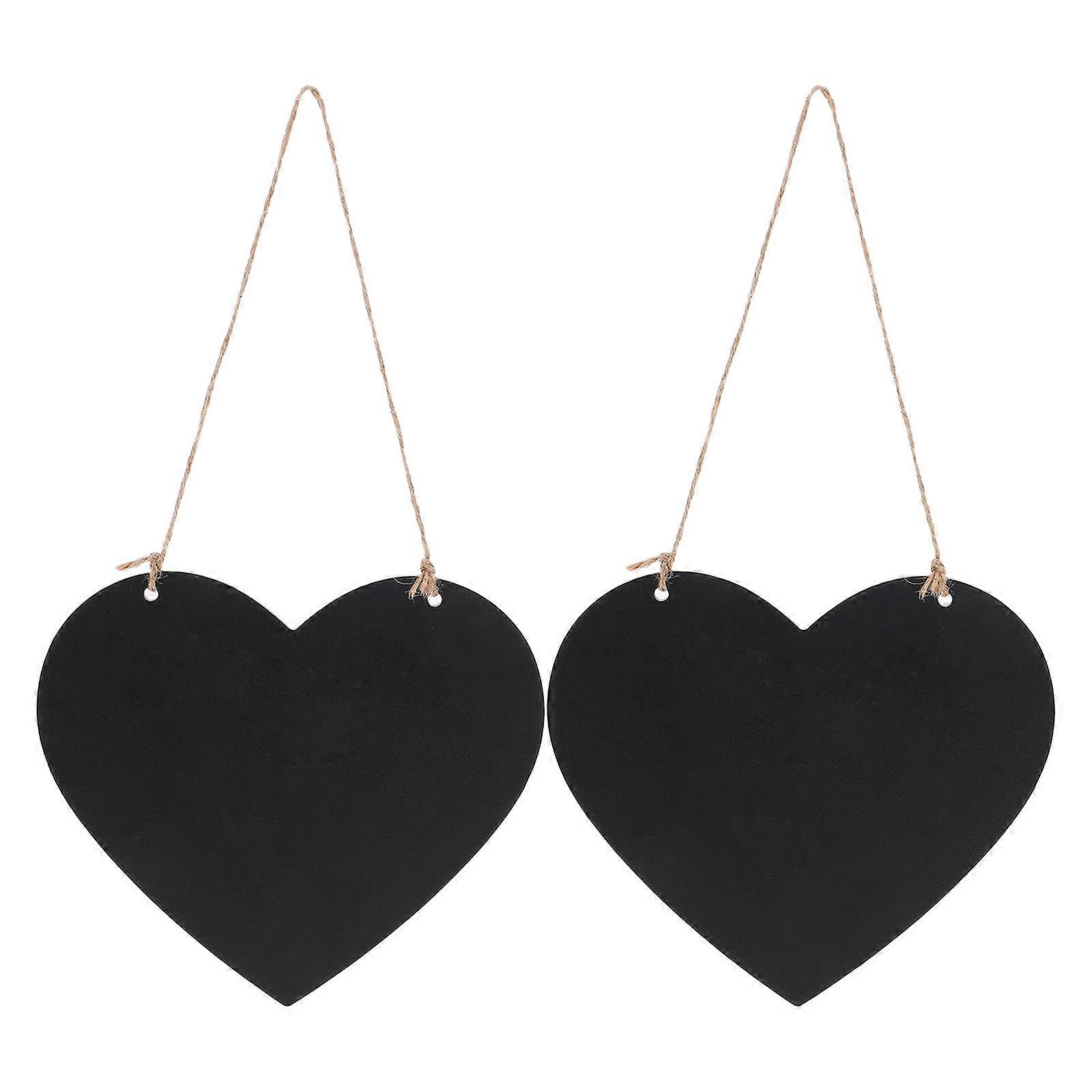 Heart Shaped Hanging Chalkboard Double Sided Message Board 2Pcs