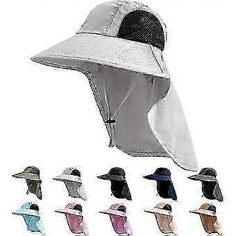 Sun Hat with Neck Flap, UPF 50+ UV Protection Wide Brim Unisex Sun Hat for Hiking Fishing, Lightweight Breathable Waterproof Adjustable