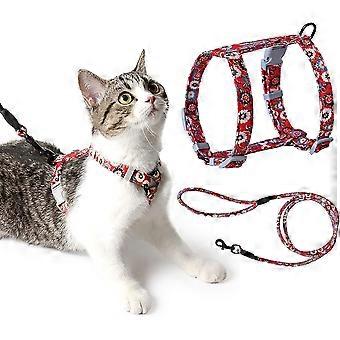 Cat Harness Leash Adjustable Harness and 145CM Rope Leash for Cat Safety