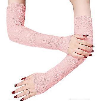Guantes de encaje sin dedos para mujer, guantes de encaje nupciales para fiestas de boda.