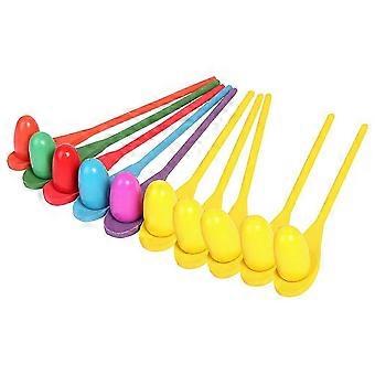 10 Sets van Egg Spoon Race Game Houten Egg Balance Toy Kinderen Sensorische Training Toy goed
