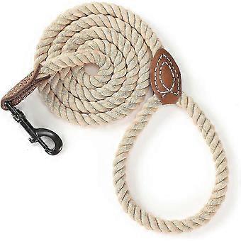 Braided Cotton Dog Leash with Heavy Duty Metal Clasp, 6 Feet Rope Lead. COX