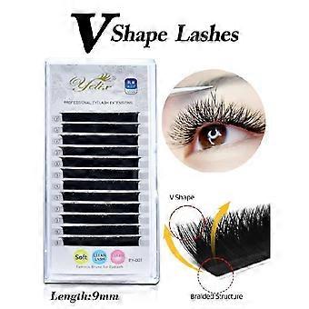 Yelix V Shape Auto-Fans przedłużanie rzęs miękkie, łatwe, rzęsy wachlarzowe, przedłużanie rzęs objętościowych, naturalne, pojedyncze rzęsy, mink