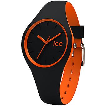 Ice duo black orange Japanese Quartz Analog Woman Watch with Silicone DUO Bracelet. BKO. S.S.16