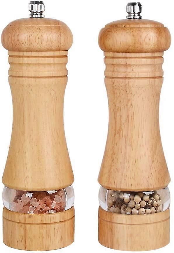 Clear Adjustable Oak Pepper Grinder Freshness-Keeping Ceramic Core
