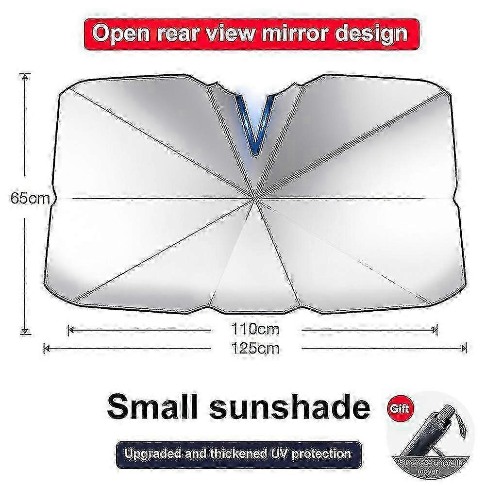 Opaque Titanium Silver Foldable Sun Shade