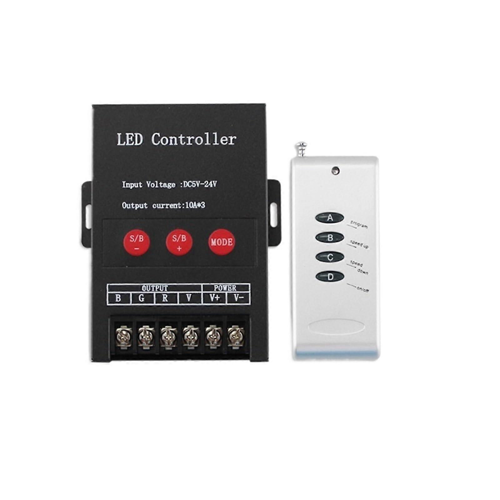 30A RGB LED Controller 360W  Power Dimmer Module with Remote for Color Changing Light Strips